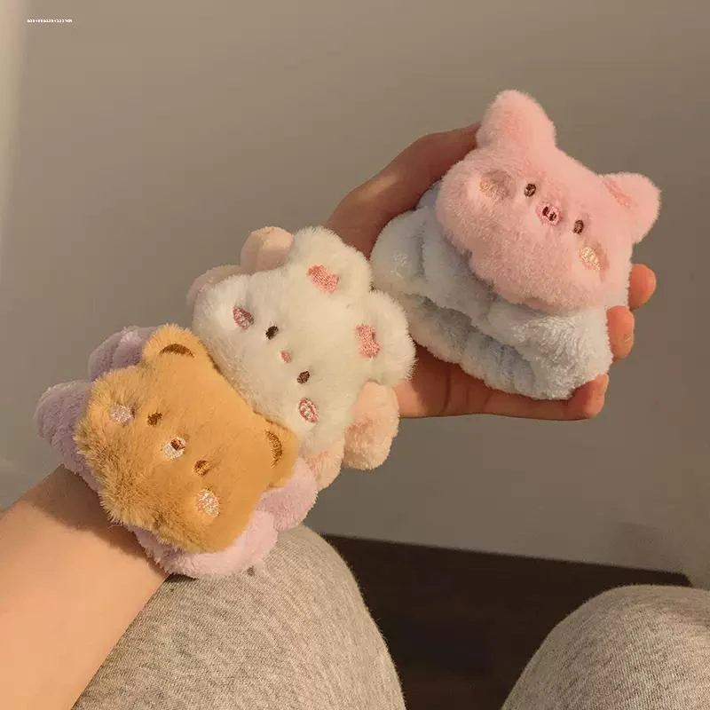 可爱洗脸加厚手腕带洗漱防水设计卡通实惠毛绒日韩防湿护腕ins