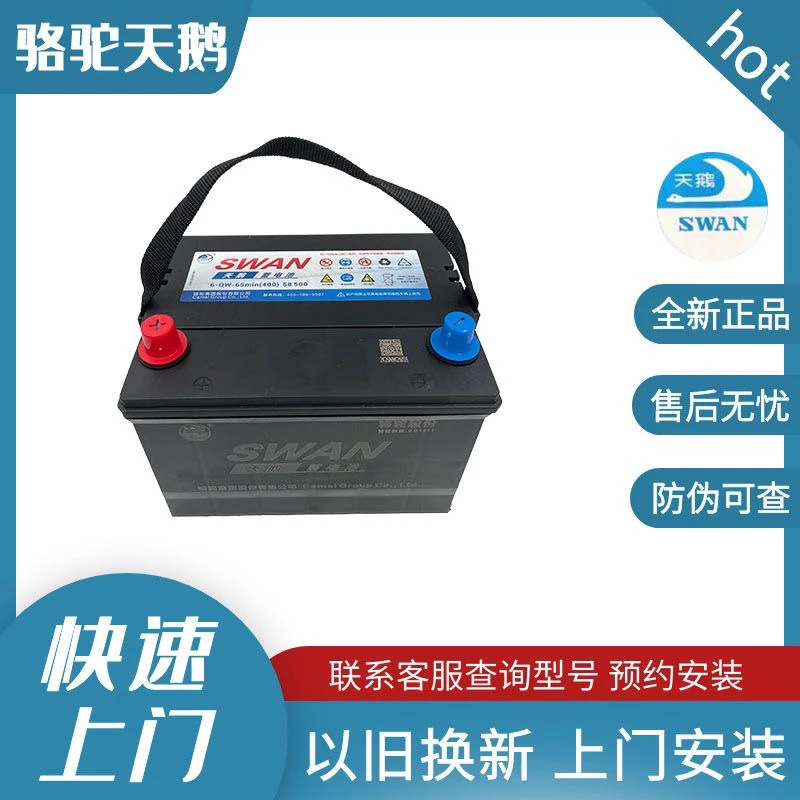 骆驼天鹅蓄电池58500适配五菱宏光之光荣光扬光鸿途 汽车电瓶48Ah