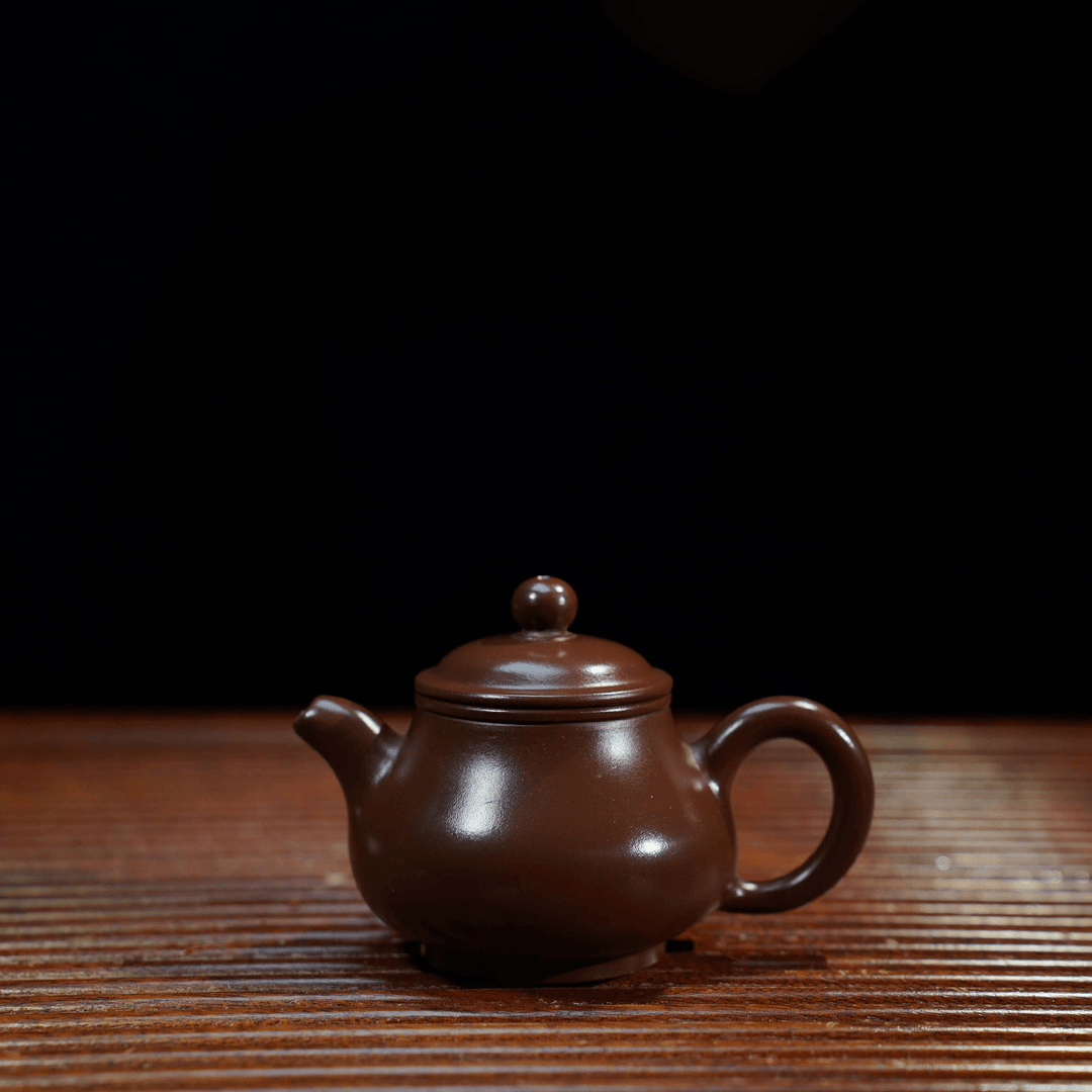 紫朱泥小品潘壶【宜】全手工茶壶