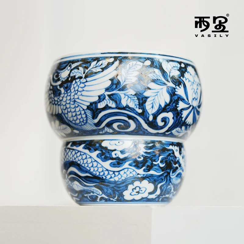 ·「紫记珍玩葫芦杯 」纯手工手绘中式茶具茶杯