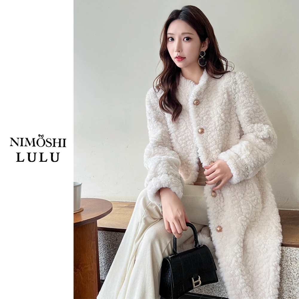 NIMðSHI【璐璐】编号18欧货百搭羊羔毛中长款皮毛一体大衣T0044