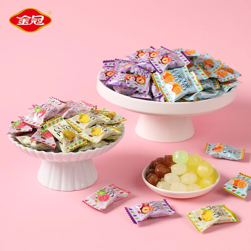 水果味硬糖4种口味一斤装约150个话梅味陈皮味芭乐味菠萝味糖果