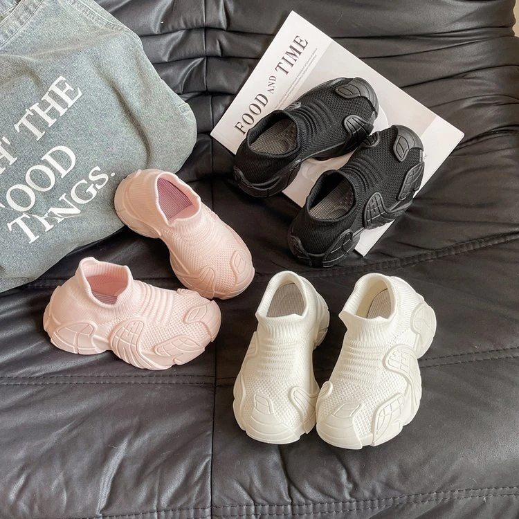 秋季新款平底软底飞织鞋舒适透气袜子鞋童鞋6611