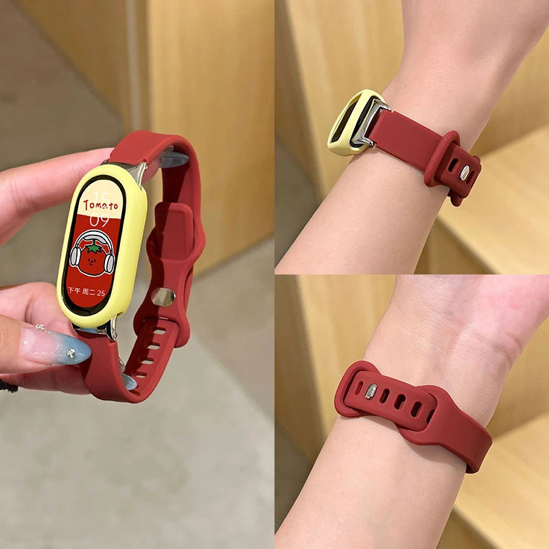 UhADa适用小米手环10表带夏季新款小米手环9表带蝴蝶扣硅胶手腕带