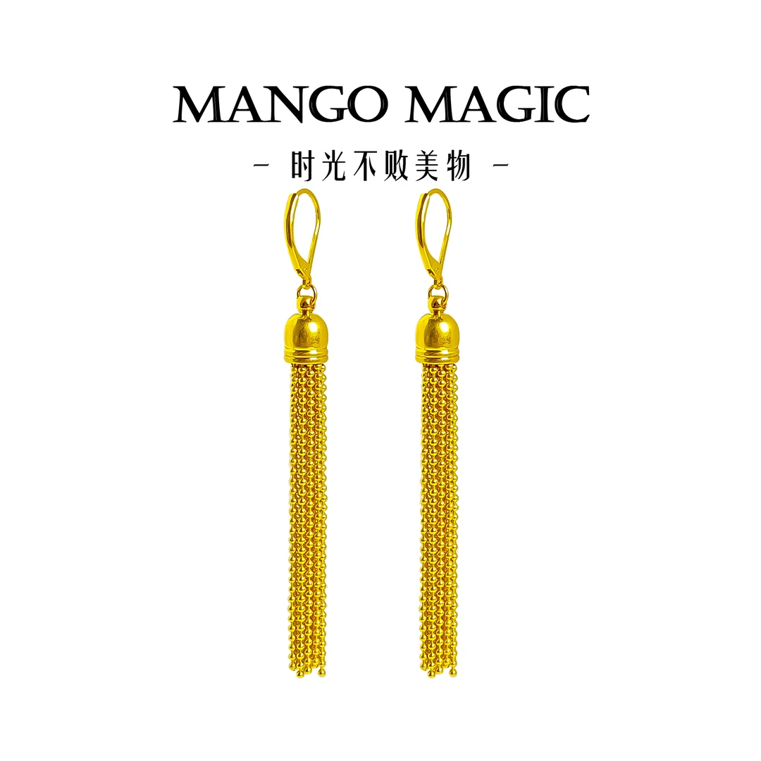 mango magic 铜合金耳饰 法式气质优雅中古风流苏耳饰 9338