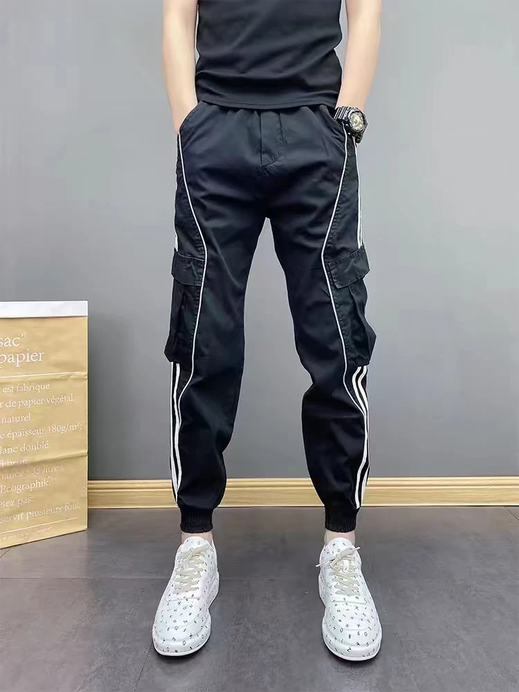 秋冬季潮牌百搭束脚裤青年男士工装裤子哈伦休闲裤子男