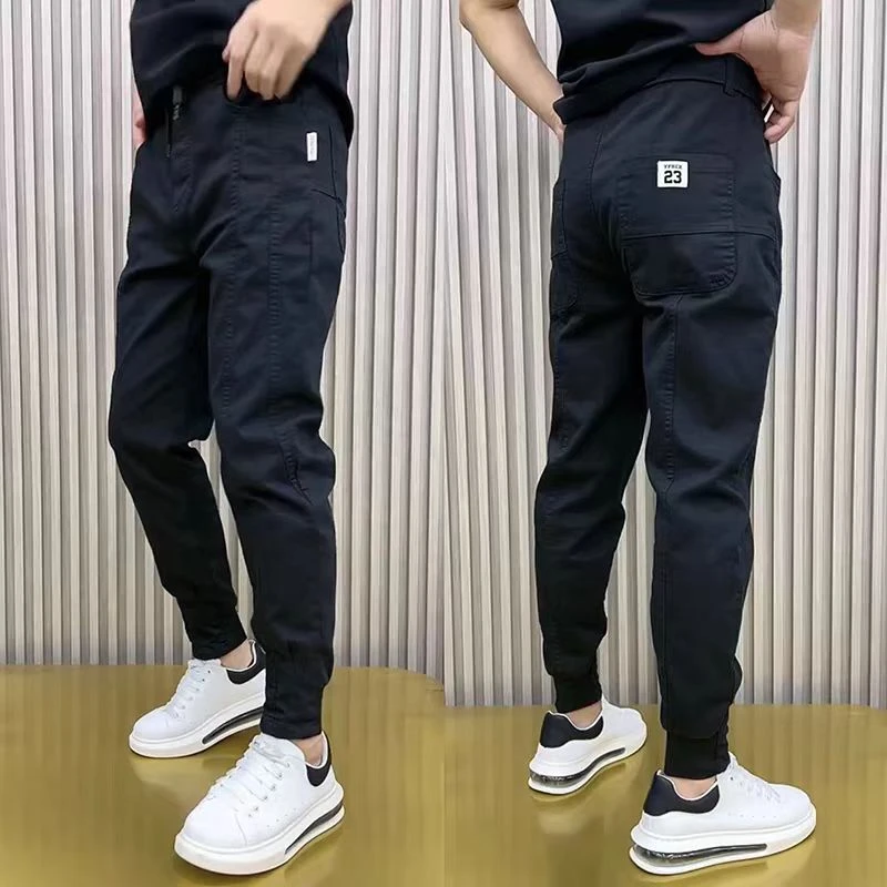 潮牌夏季新款休闲裤男士男款30-45岁修身男士九分裤子2025新款