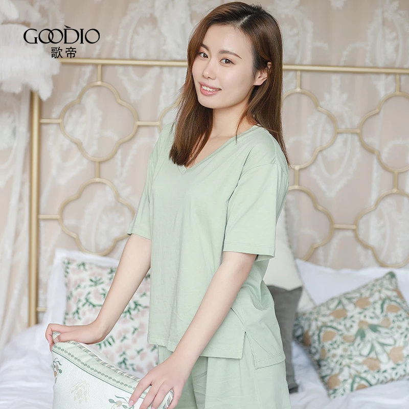 Goodio/歌帝家居短袖短裤女套装  GDB0122
