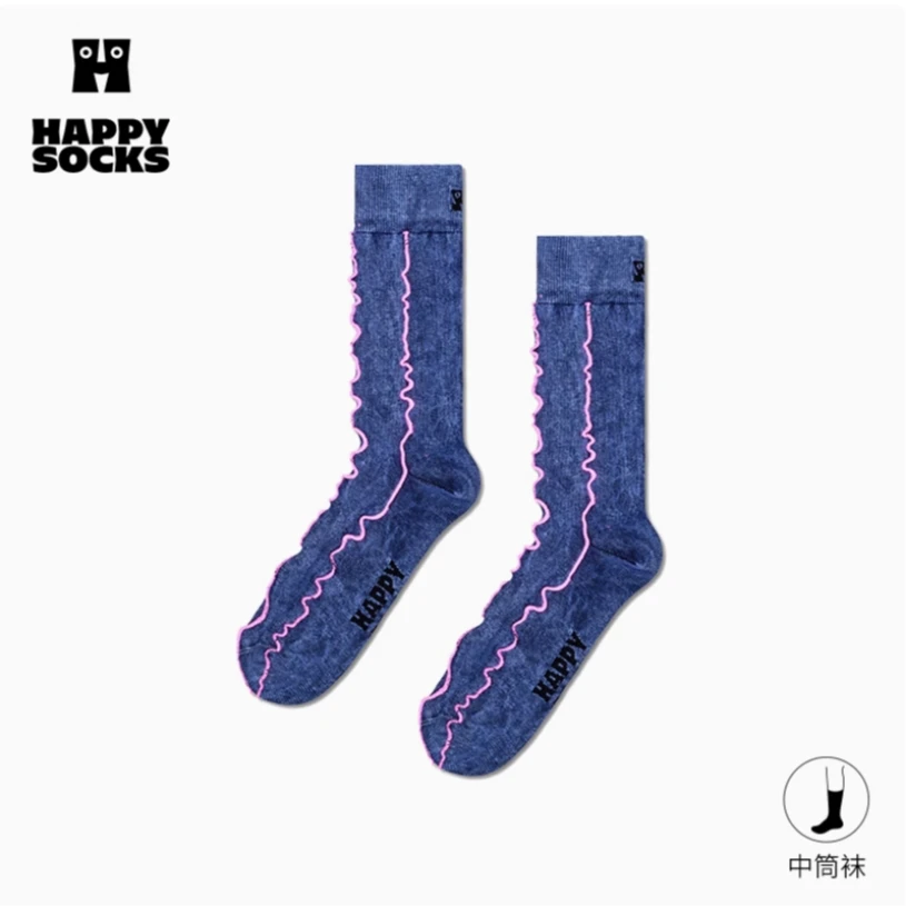 HappySocks【24秋新品】袜子女秋季牛仔立体感堆堆袜袜子女ins潮