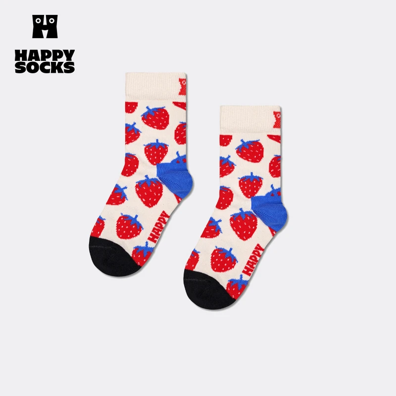 HappySocks 草莓款设计感中筒休闲儿童棉袜P000020