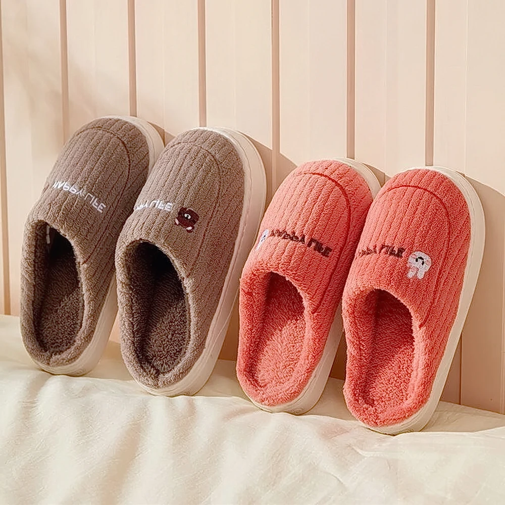 2023新款秋冬季卡通居家用厚底防滑棉拖鞋情侣保暖室内外网红居鞋