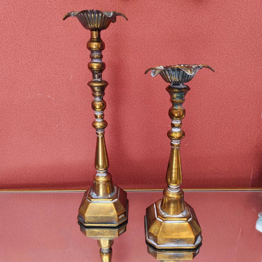 法式复古仿旧烛台装饰摆件