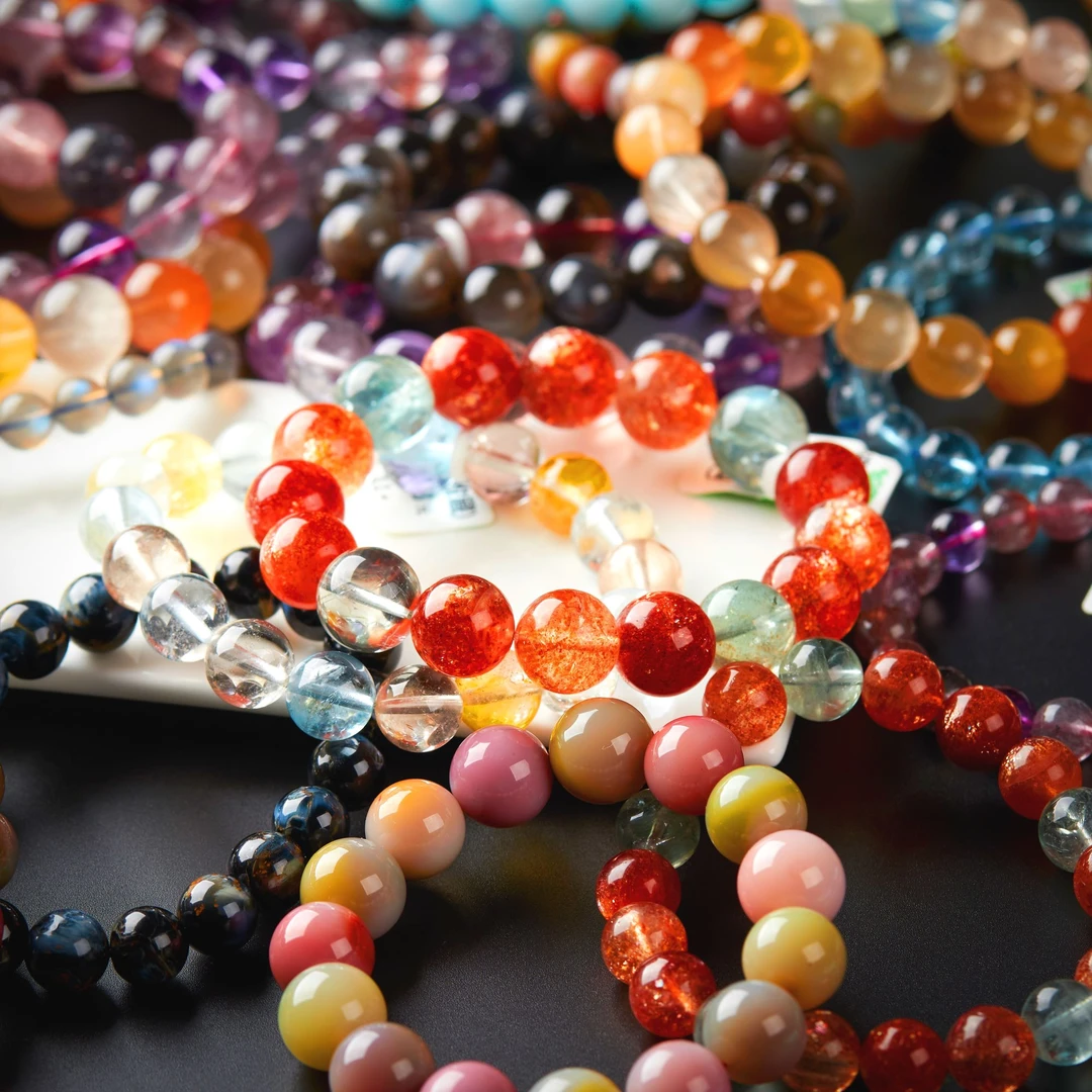 一号链接开播福利【1～9元】天然水晶手串百搭时尚女款单圈彩色手链