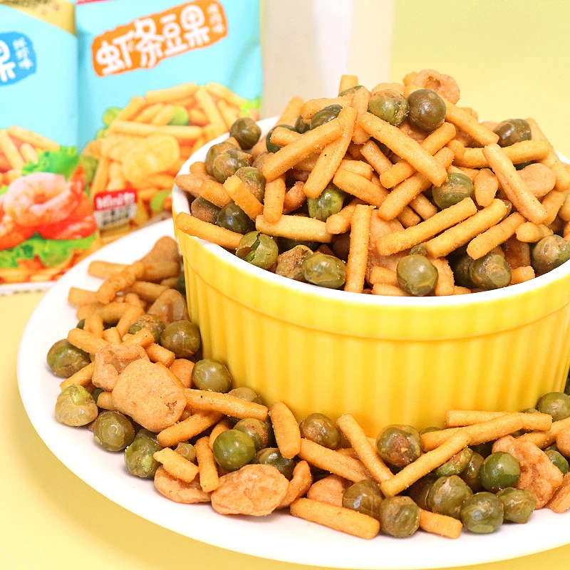 鲜美阳光虾条豆果鲜虾味即食酥脆炒货零食小吃食品笋0g