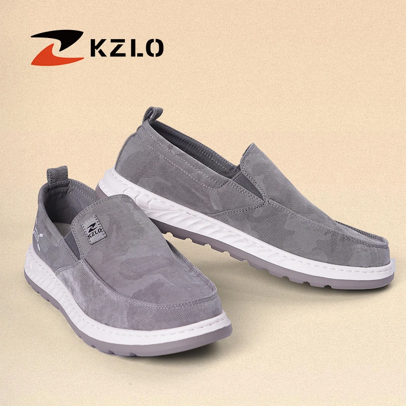 美国外贸KZLO精品休闲鞋男鞋2024新款冰丝透气一脚蹬老北京布鞋