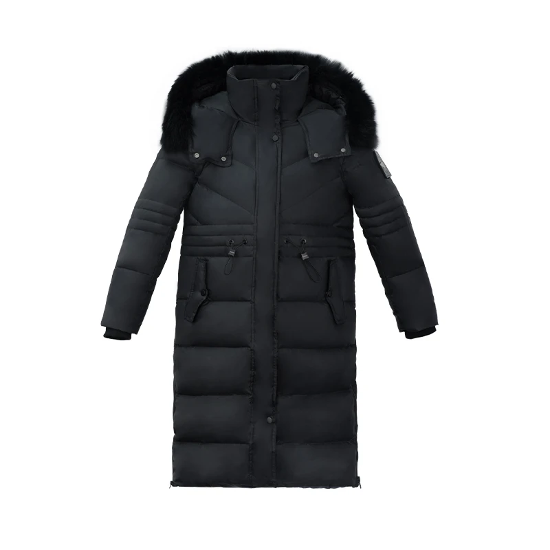 【彭裳裳专属】奢品狐狸毛领三防面料白鹅绒服长款羽绒服-4009