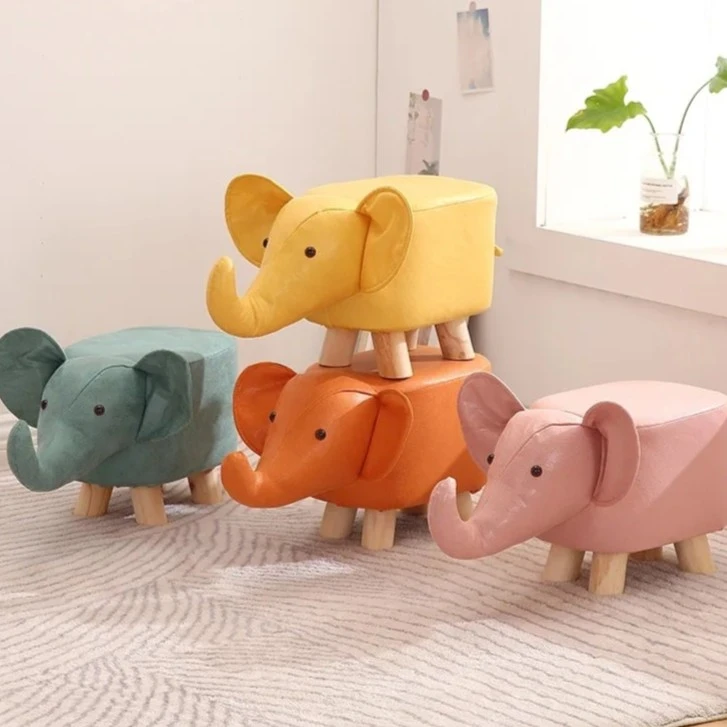 【今日特价】科技布小象换鞋凳家用木板凳小动物可爱小凳子卡通创意