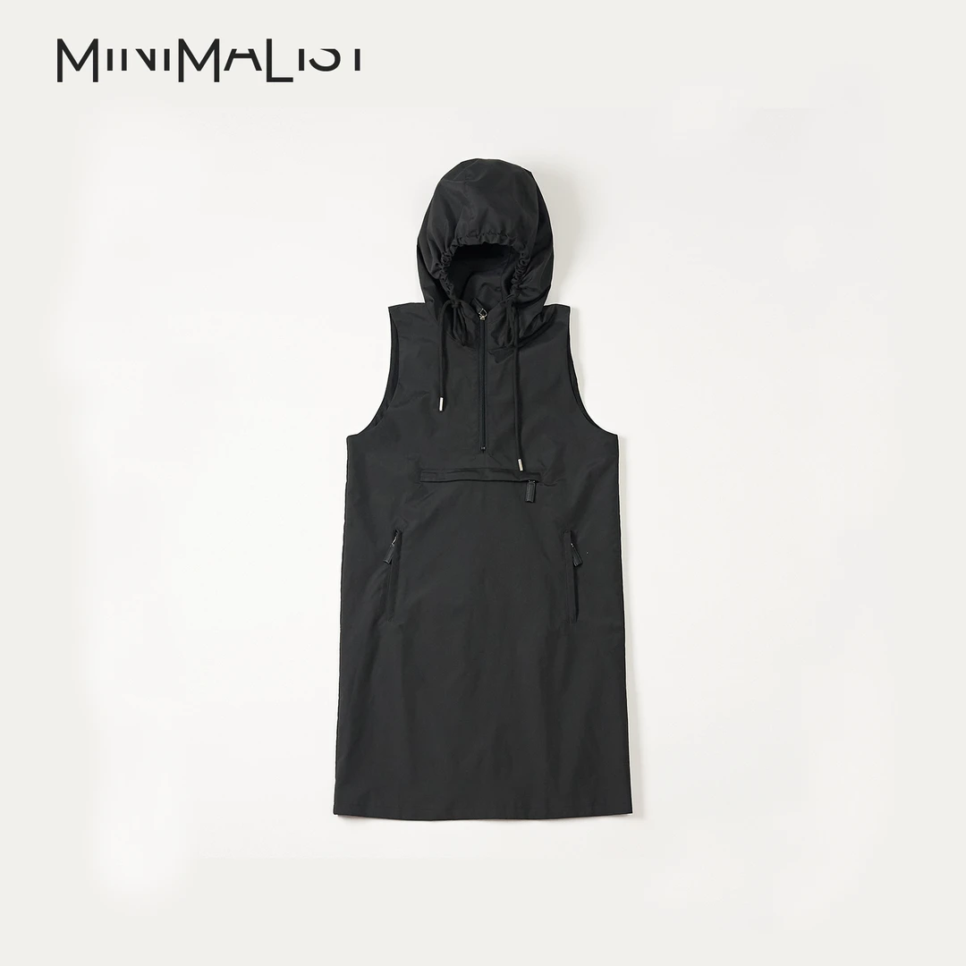 MiniMalist 2023夏设计感小众质感工装无袖连衣裙C2Z351856-2户外