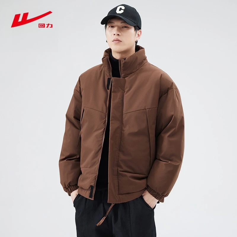 回力立领棉服男休闲宽松潮流加厚保暖冬季运动短款时尚百搭棉袄