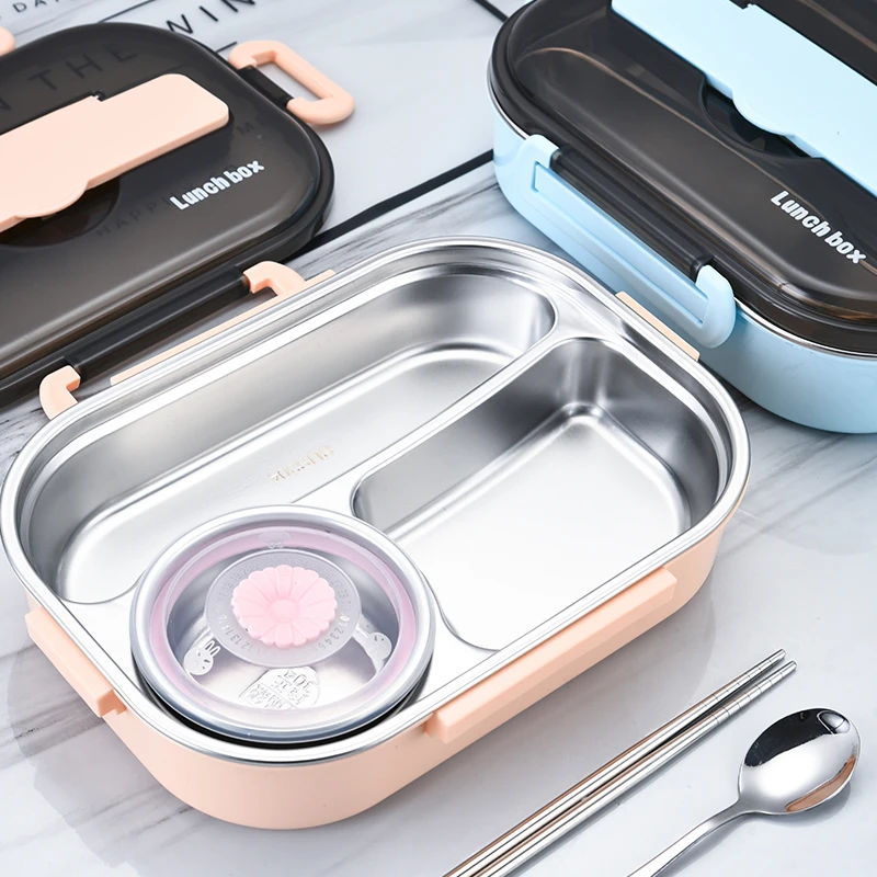 不锈钢加深饭盒保温学生女食堂高中男便当餐盒上班族带汤碗