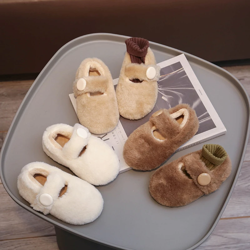 女童2024秋冬季毛毛鞋加绒二棉鞋防滑外穿洋气毛绒公主鞋棉鞋188