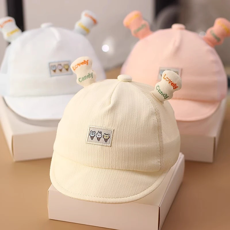 婴儿帽子夏季薄款鸭舌帽新生儿遮阳男女儿童防晒网帽宝宝透气胎帽