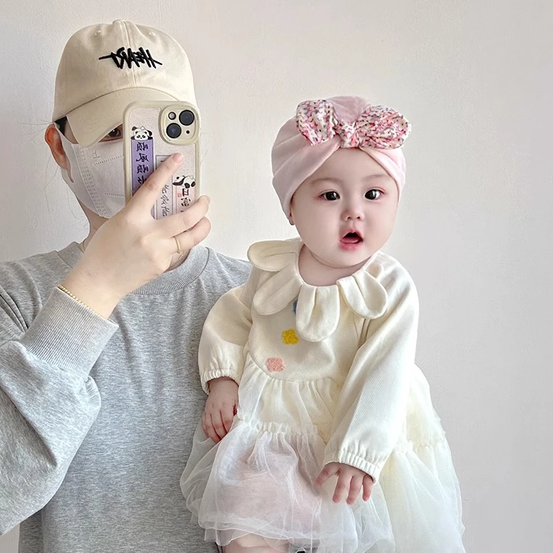 婴儿帽子春秋款棉质新生儿胎帽女宝宝印度帽0-3月初生儿护囟门帽