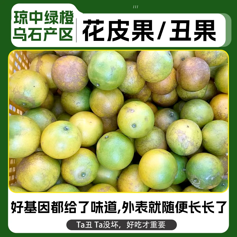 琼中绿橙10斤/5斤装花皮果新鲜现摘酸甜绿皮橙榨汁专用橙子发京东