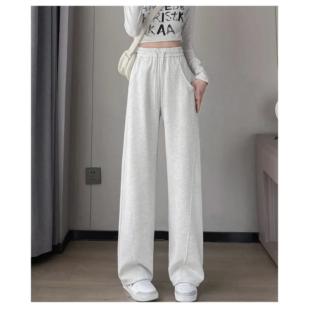 春季新款香蕉裤高腰显瘦运动休闲百搭垂感直筒裤宽松窄版阔腿裤