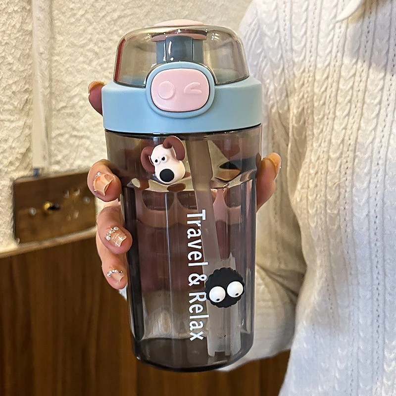 耐高温水杯女生新款2024高颜值吸管杯学生便携大容量防摔塑料杯