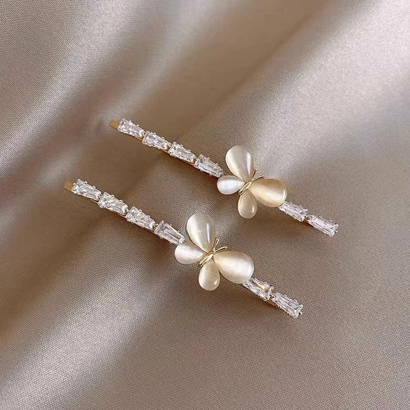 仙女甜美可爱蝴蝶一字对夹气质网红刘海侧边夹发边夹精致时尚头饰