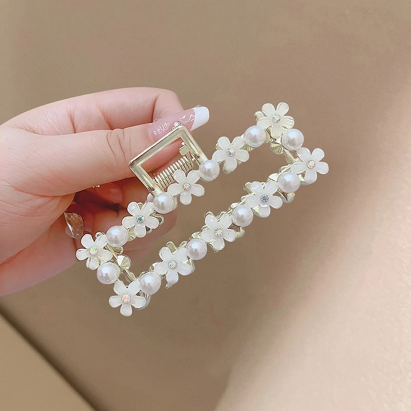 超仙甜美时尚花朵中号抓夹 ins百搭气质发卡韩版优雅网红精致头饰