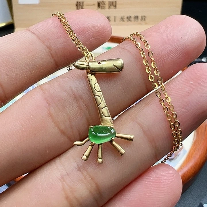 翡翠颈饰18K金镶嵌1111111111111