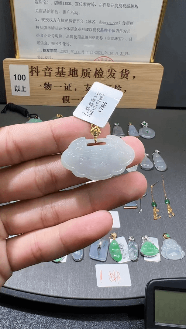 【闪购商品】翡翠颈饰18K金镶嵌11111111