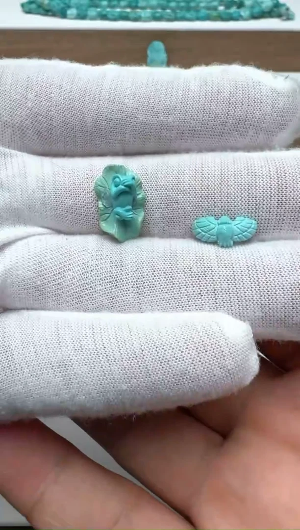 【闪购商品】绿松石组合未镶嵌荷叶青蛙+老鹰
