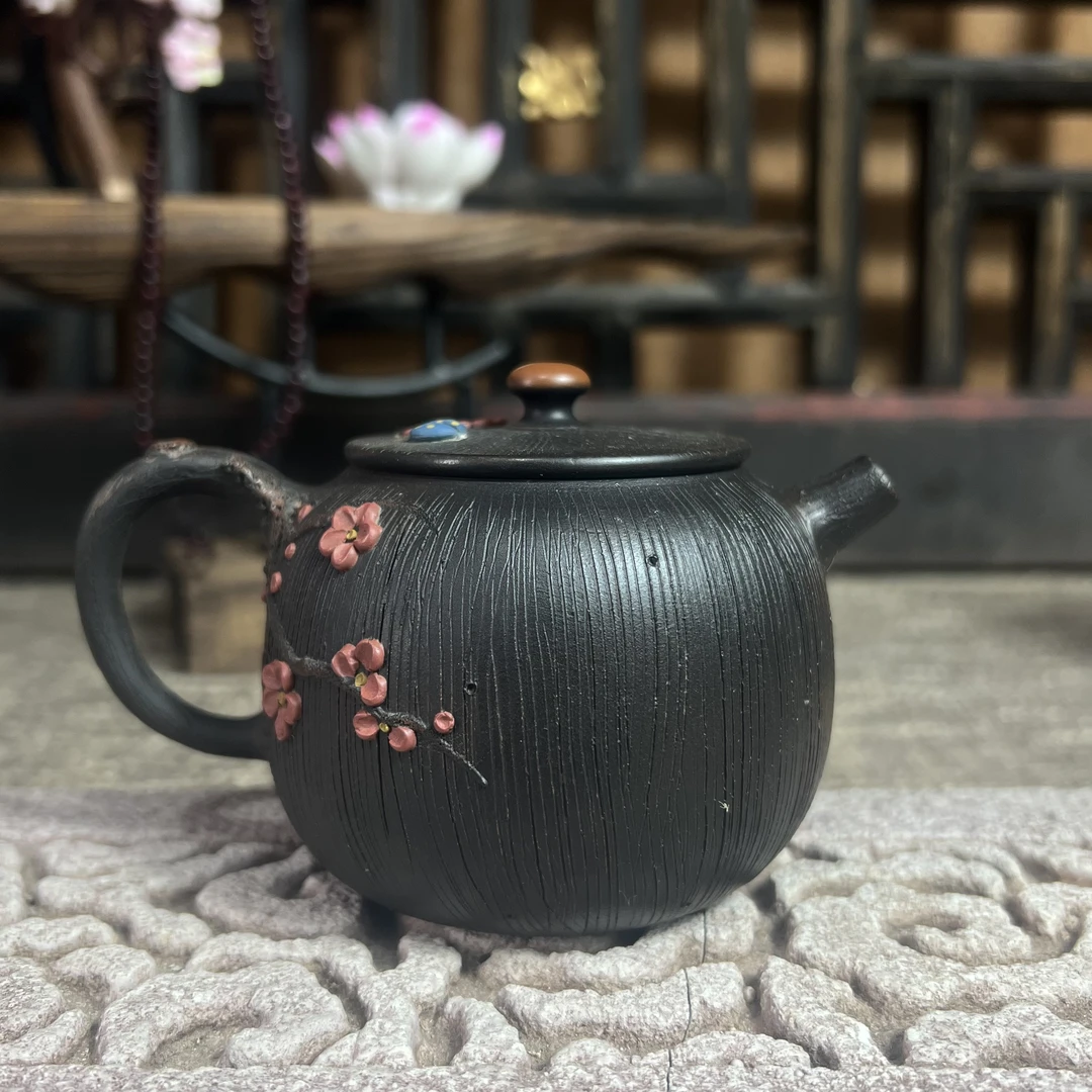 建水紫陶全手工梅花根艺茶壶纯手工泡茶陶瓷