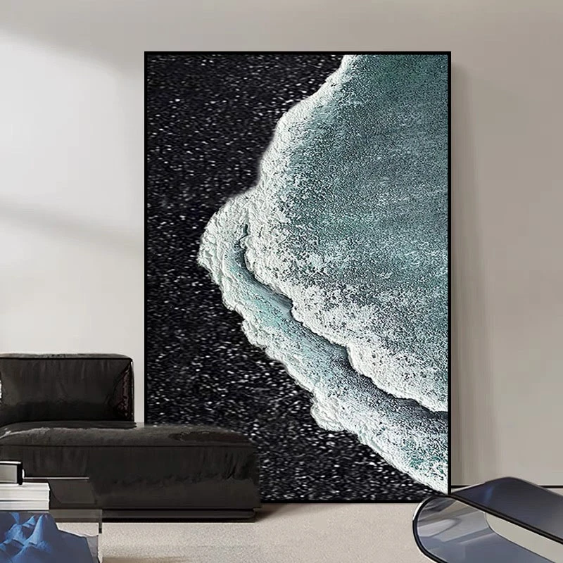 《海浪》立体海浪抽象肌理挂画玄关客厅背景墙装饰画