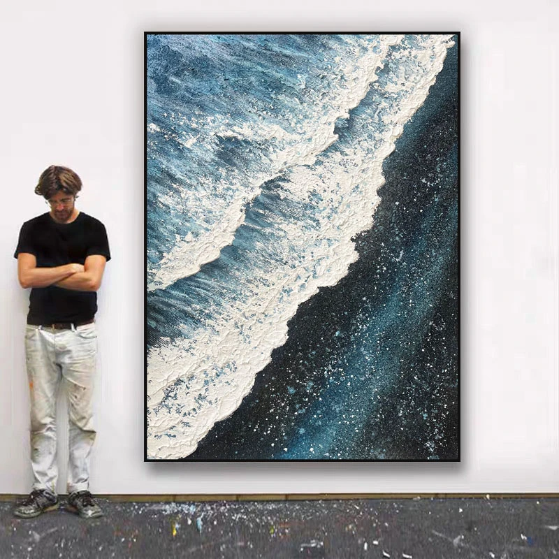 《星辰大海》简约立体海浪抽象肌理挂画 客厅背景墙装饰画