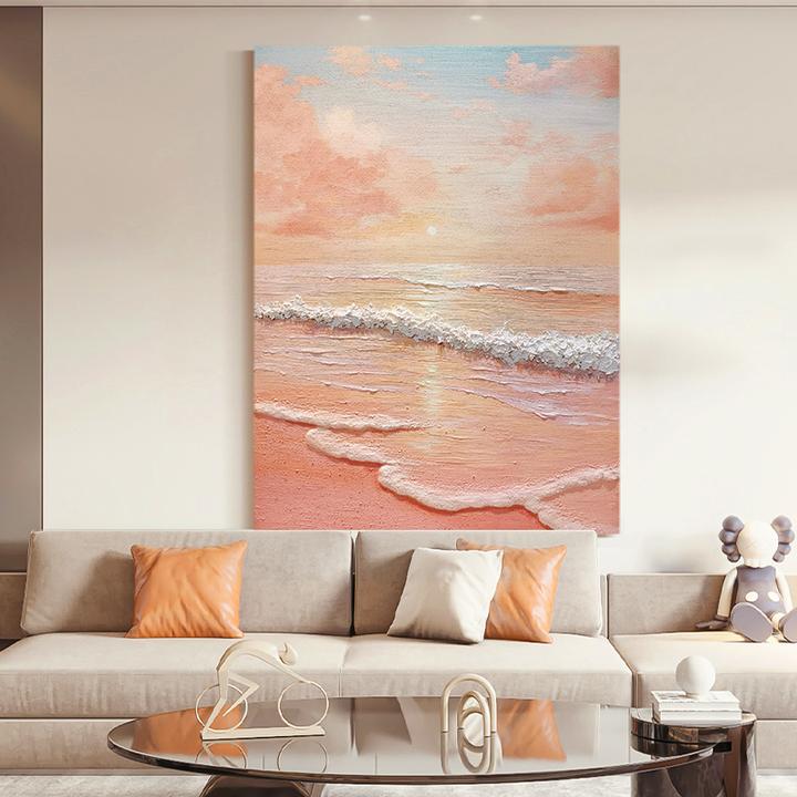 《辉光日新》客厅沙发背景墙抽象海景装饰画