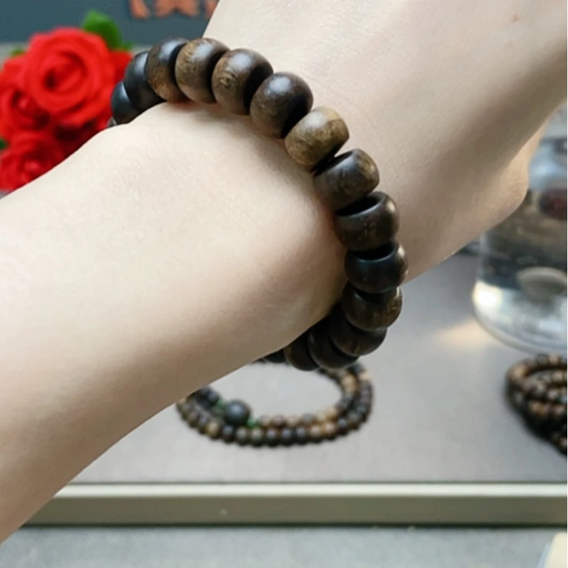 【闪购商品】沉香手串芽庄瘤疤绿棋1.0