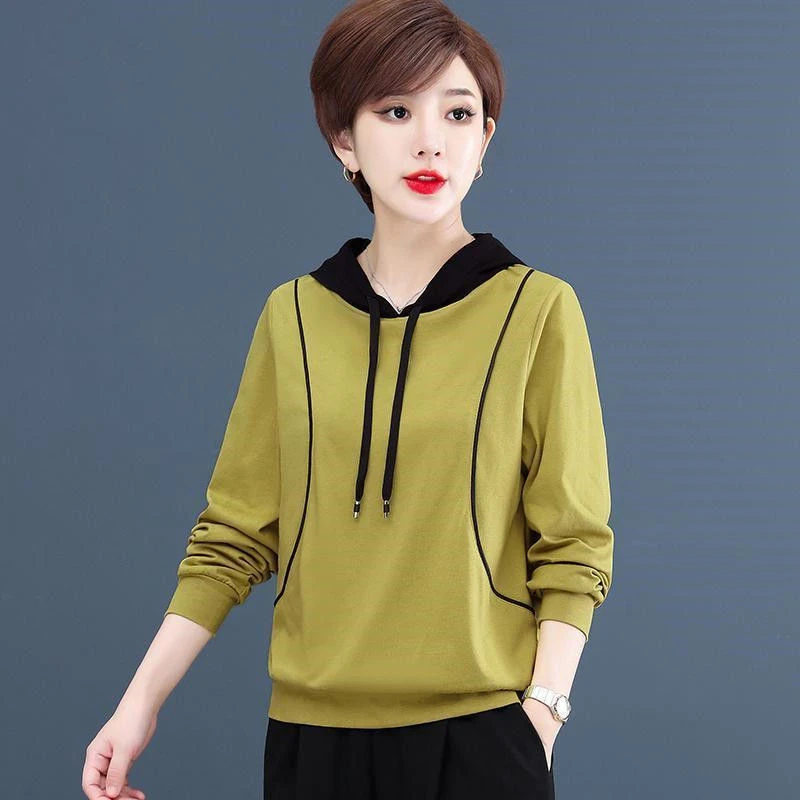 冰恋飞春秋新款个性连帽卫衣女休闲百搭显瘦宽松遮肉长袖上衣