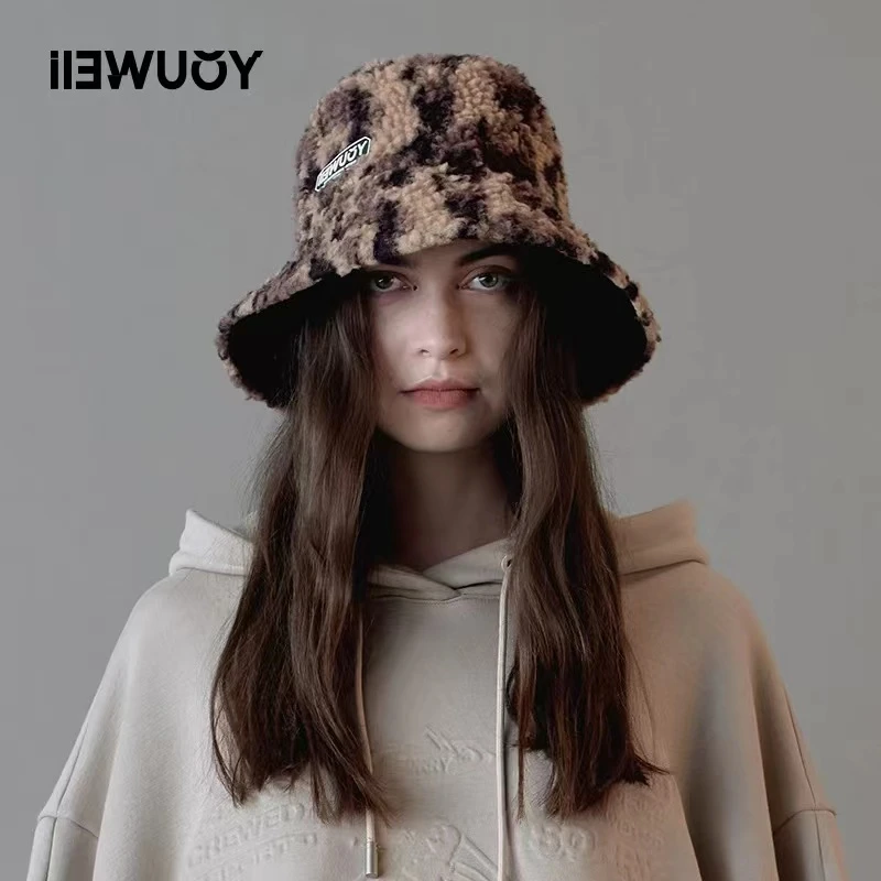 有尾iIEWUOY春夏豹纹渔夫帽Y7021402扎染帽子百搭时尚女士情侣