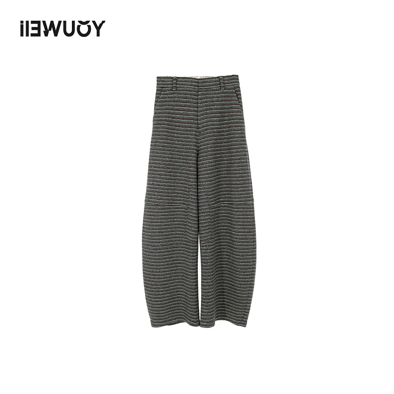 有尾YOUWEI条纹夹层休闲长裤蛋形 运动宽松秋冬时尚裤Y5423107