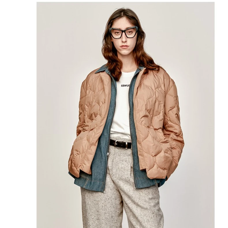 有尾YOUWEI春夏防尘袋设计假两件羽绒Y2823302