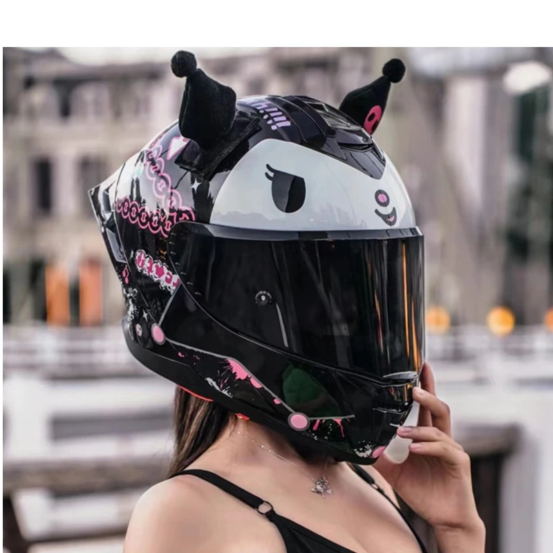 麦斯卡HELLO KITTY摩托车头盔男女全盔机车四季钢铁侠死侍史迪仔