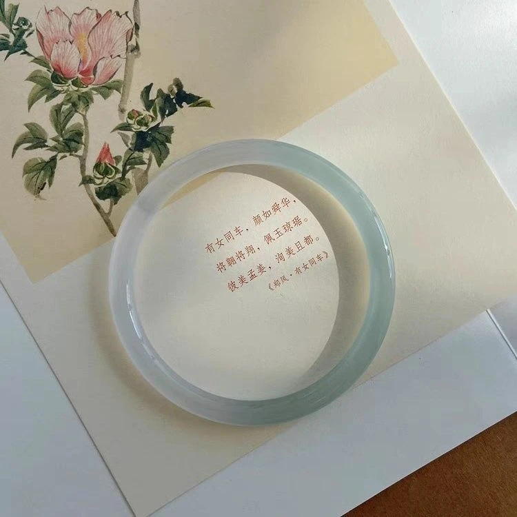 天然正品玛瑙半山半水手镯美人条玉髓油青手镯远山黛只此青绿8