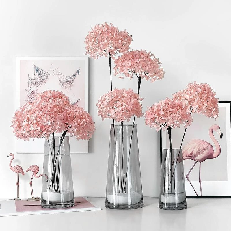 绣球干花花束真花鲜花干花真花永生花干花带花瓶干花套装组合装饰