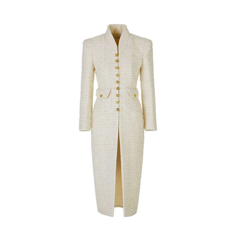 MAGGIE MA 立领单排精致的金属扣精致显瘦外套064C