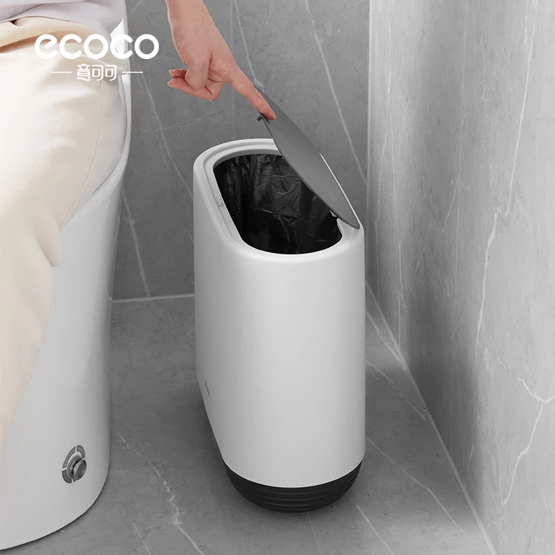ecoco家用厨房厕所客厅专用窄缝大容量高档带盖高颜值网红垃圾桶