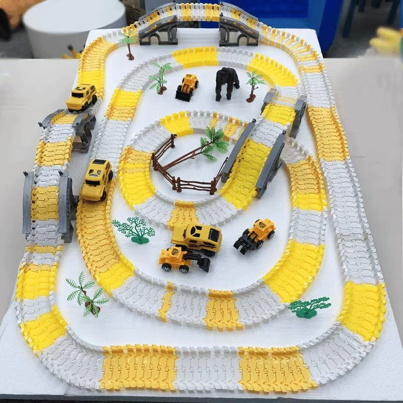 133件玩具车电动玩具轨道车配1车自备电池